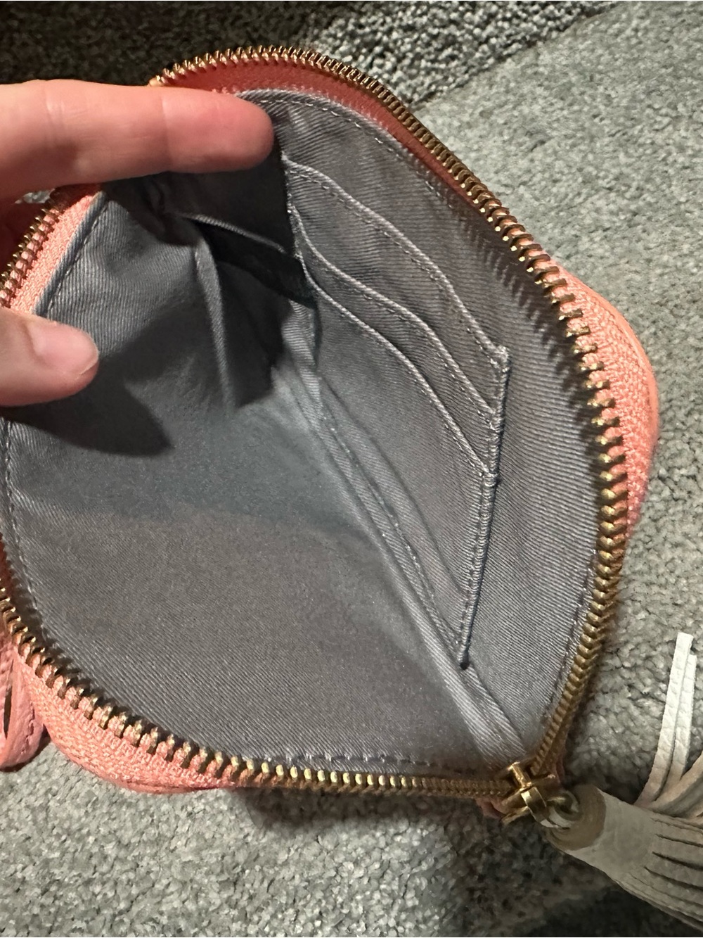 Fossil Pink Pebble Leather Wristlet with Tassel - Picture 5 of 7
